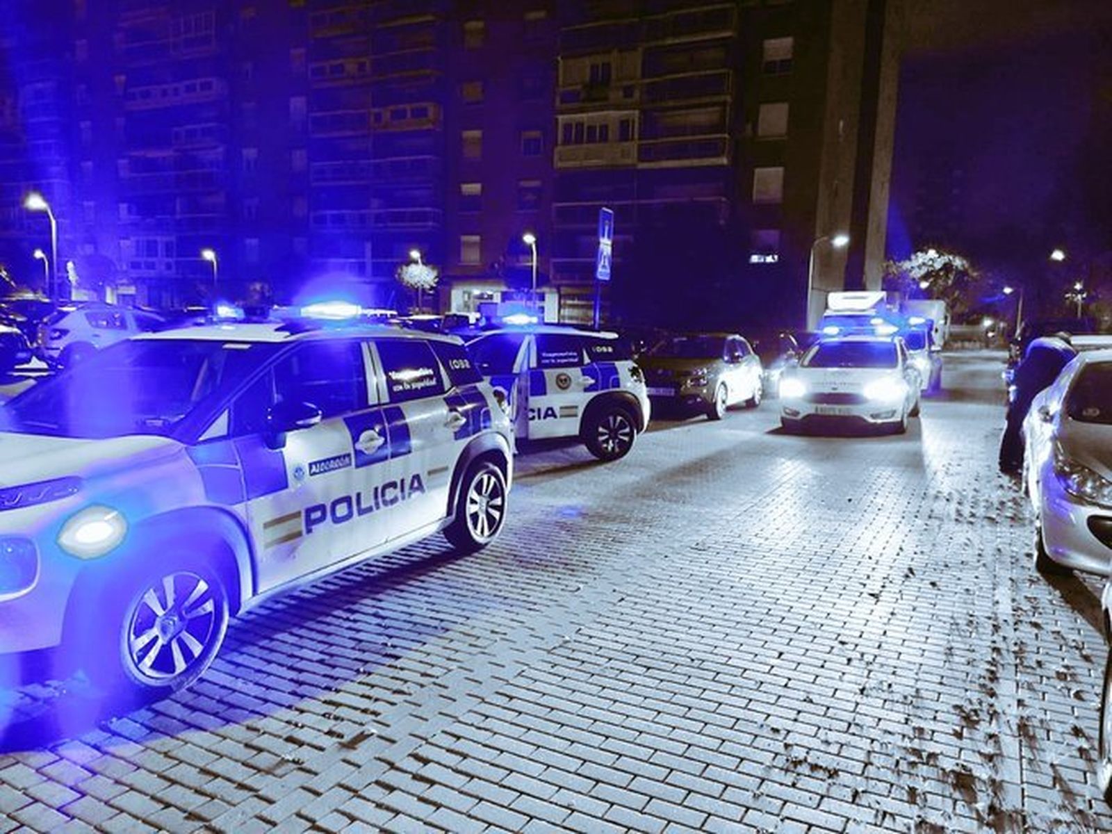 Varios coches policiales