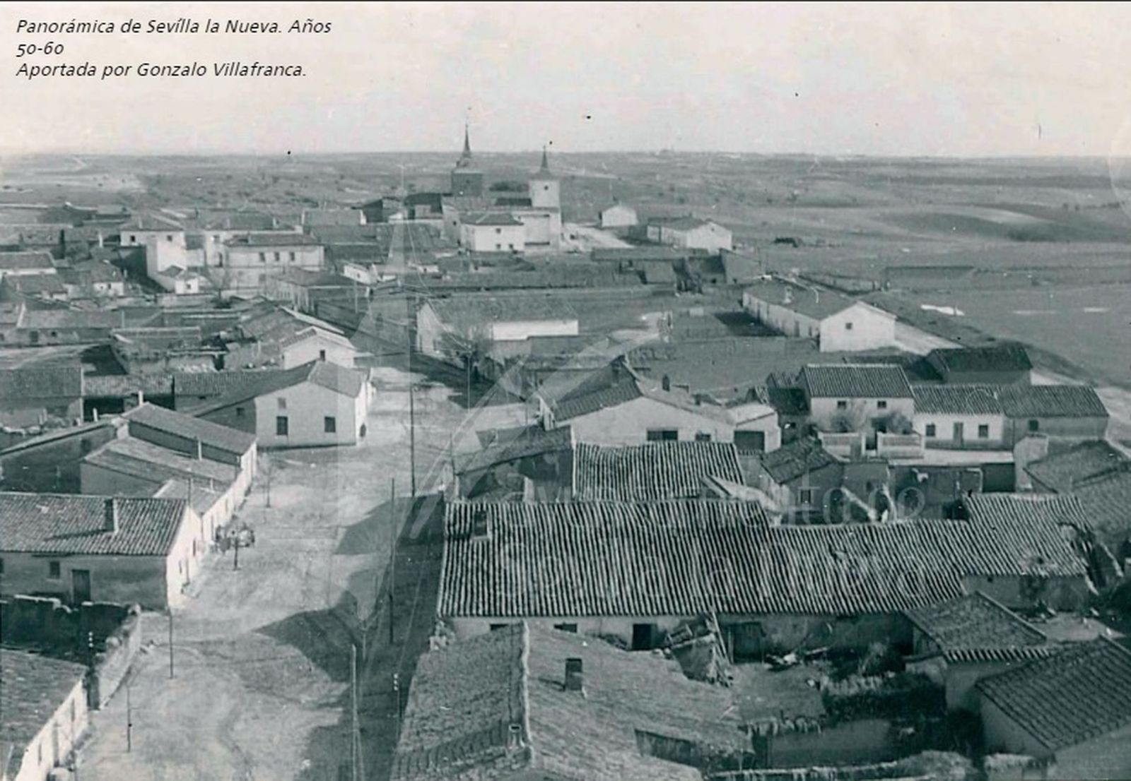 Vista de Sevilla la Nueva entre los años 1950-60