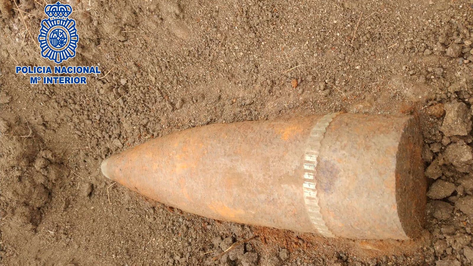 La Policía Nacional localiza un proyectil de la Guerra Civil en Leganés