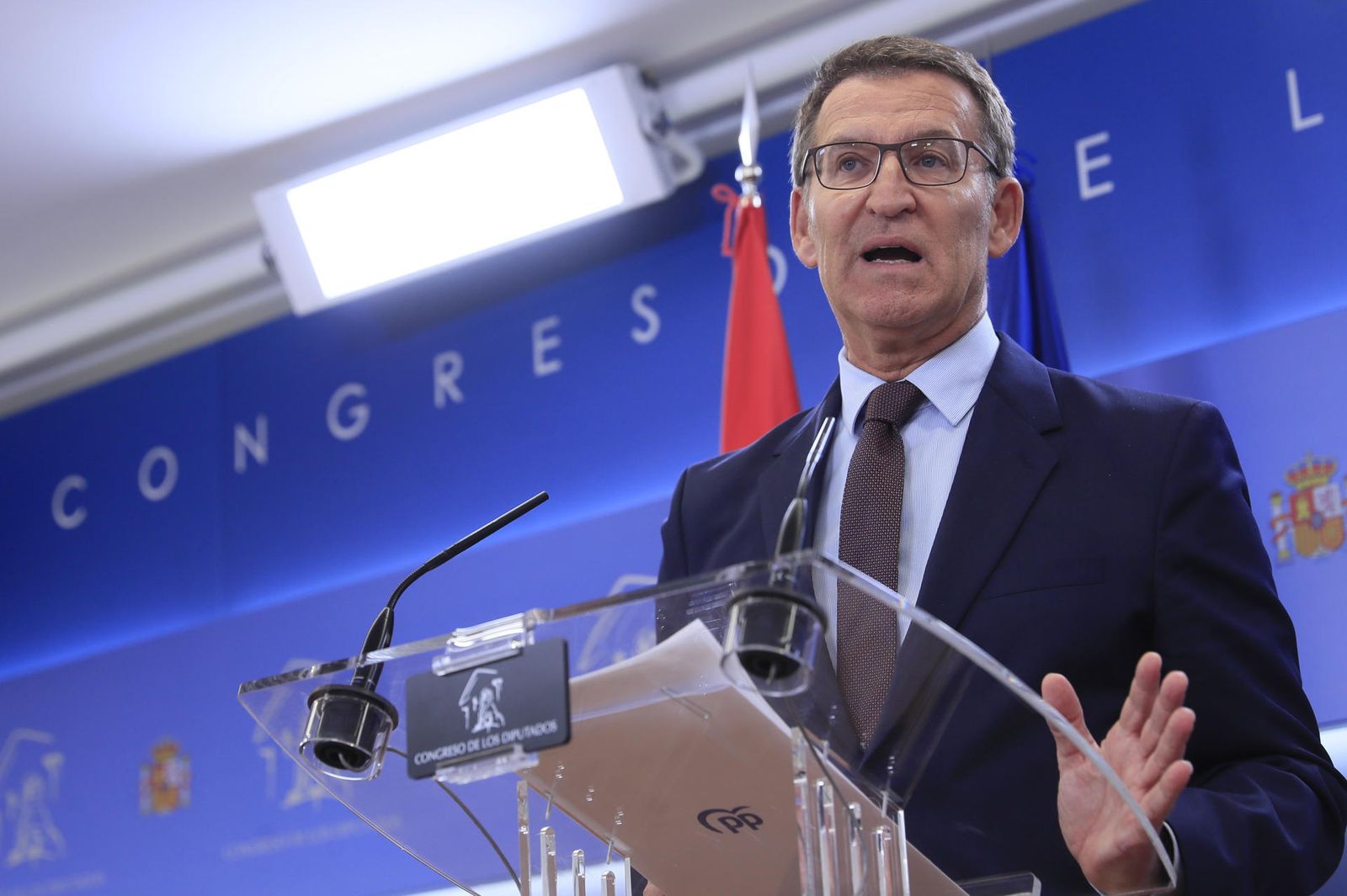 Alberto Núñez Feijóo en rueda de prensa tras reunirse por segunda vez con el rey Felipe VI