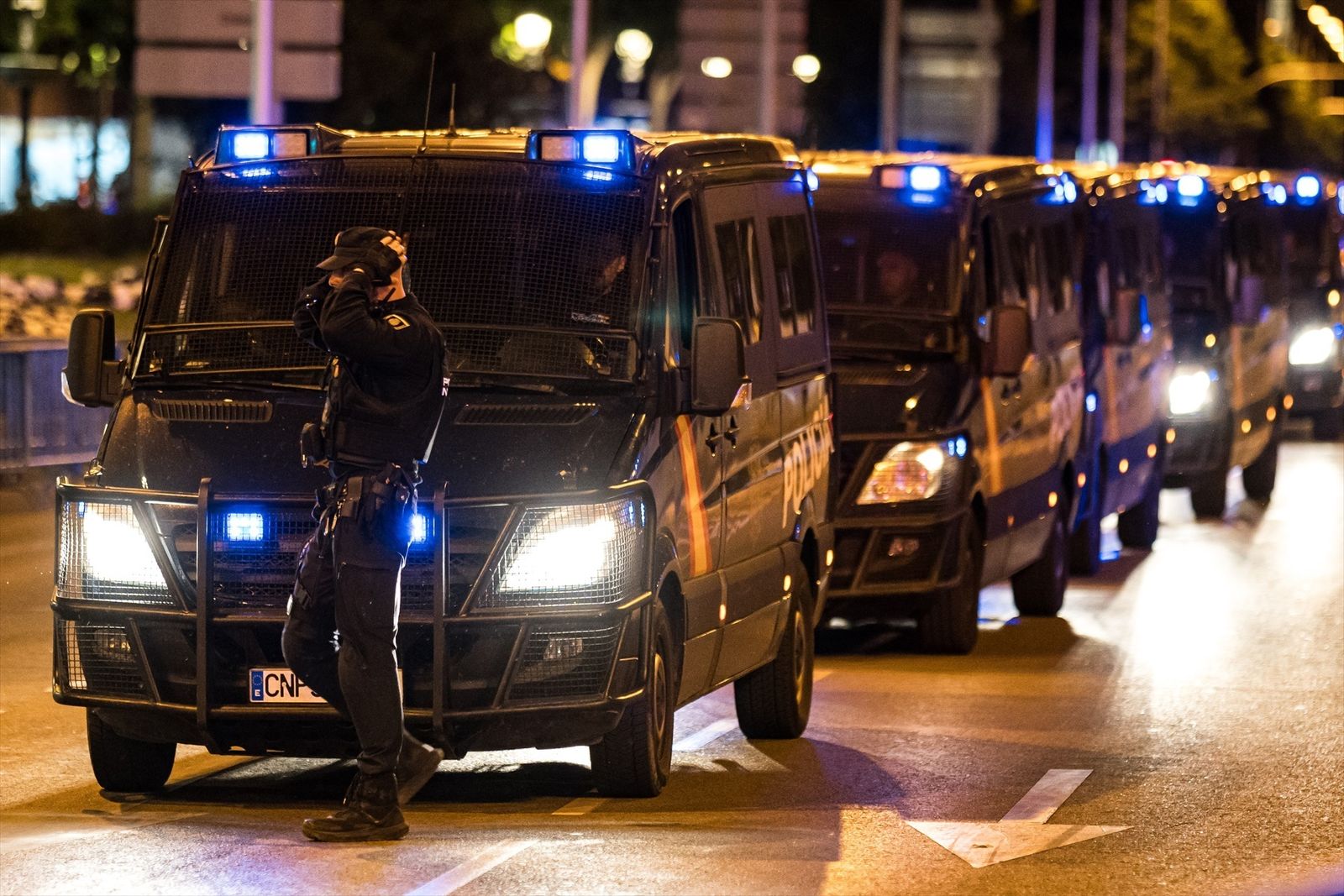 Furgonetas de la Policía Nacional