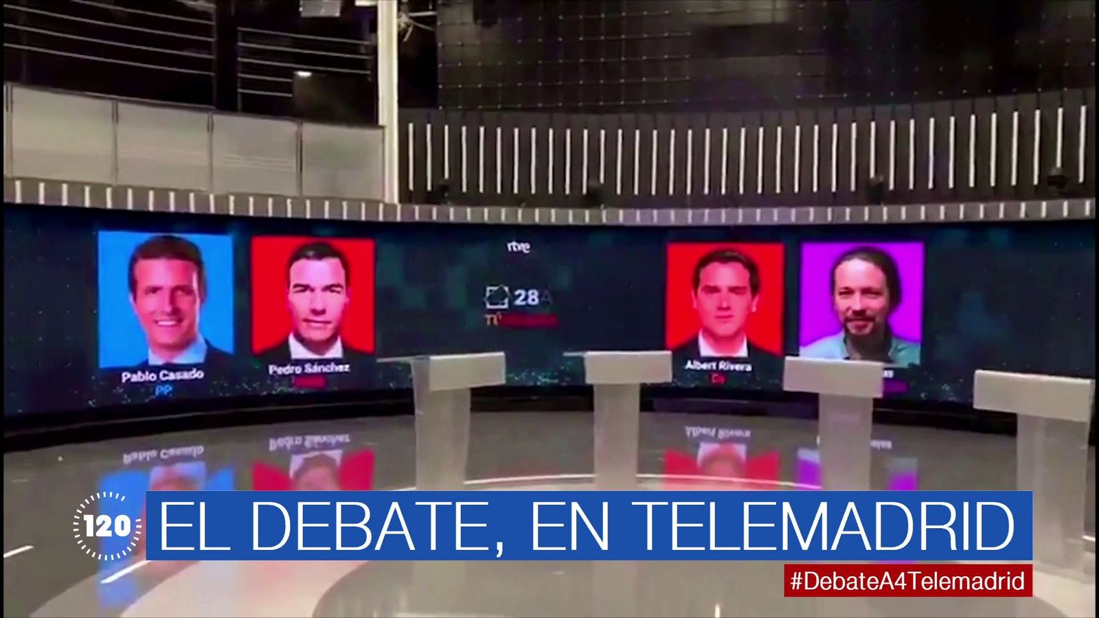 Así será el primer debate electoral entre Casado, Sánchez, Rivera e Iglesias