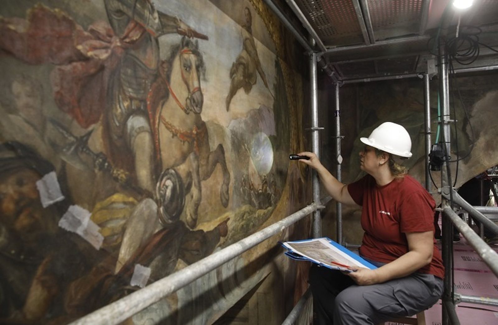 Trabajos de restauración del Oratorio de la Casa de la Villa
