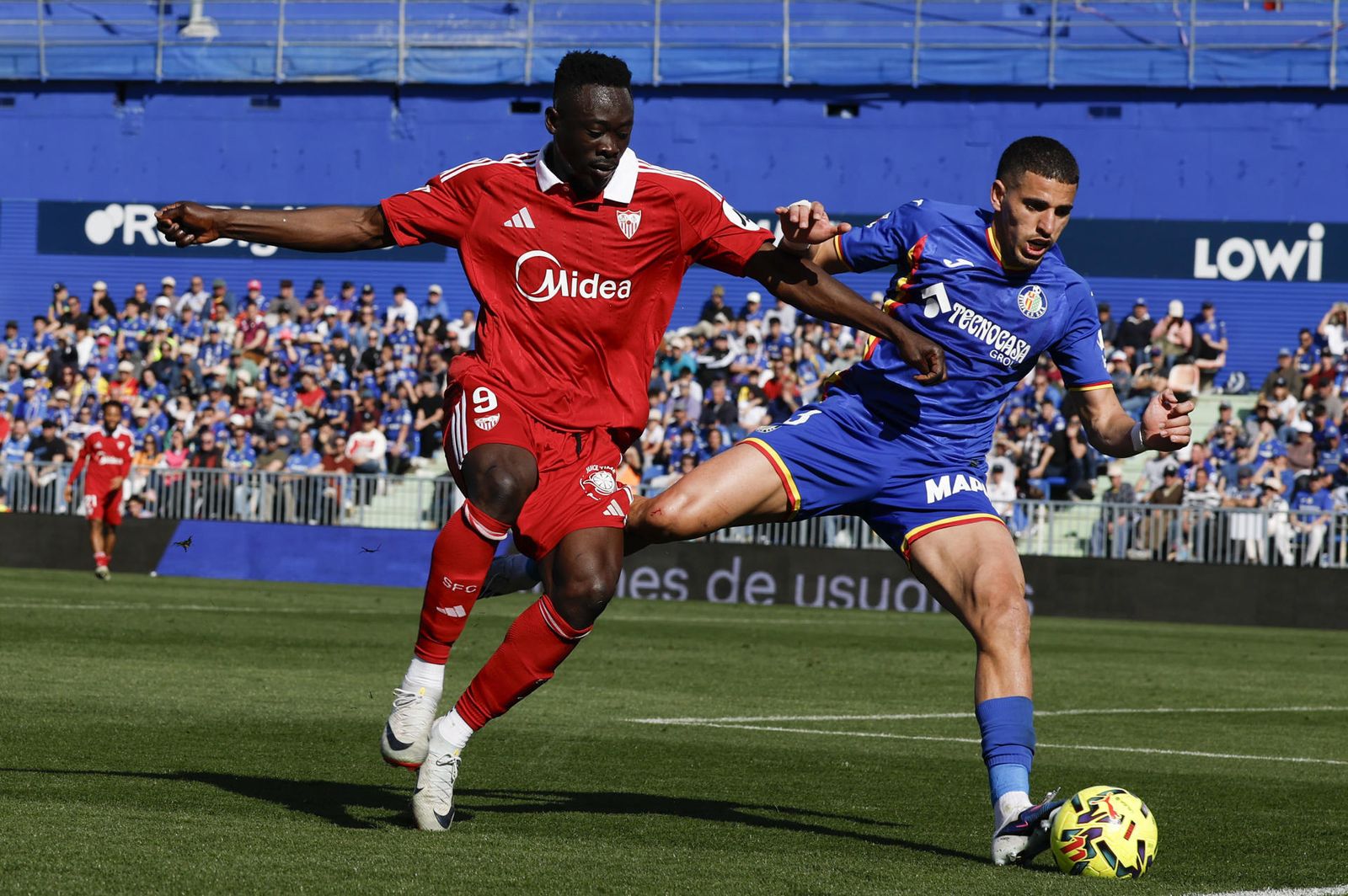 Imagen del partido entre Getafe y Sevilla