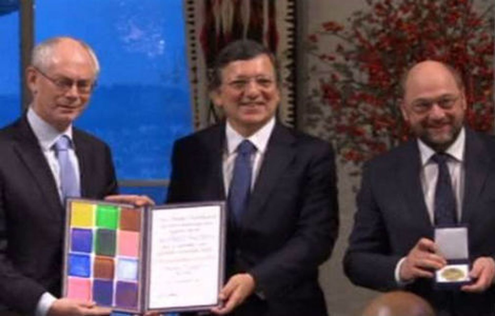 La UE recibe el premio Nobel de la Paz en el Ayuntamiento de Oslo