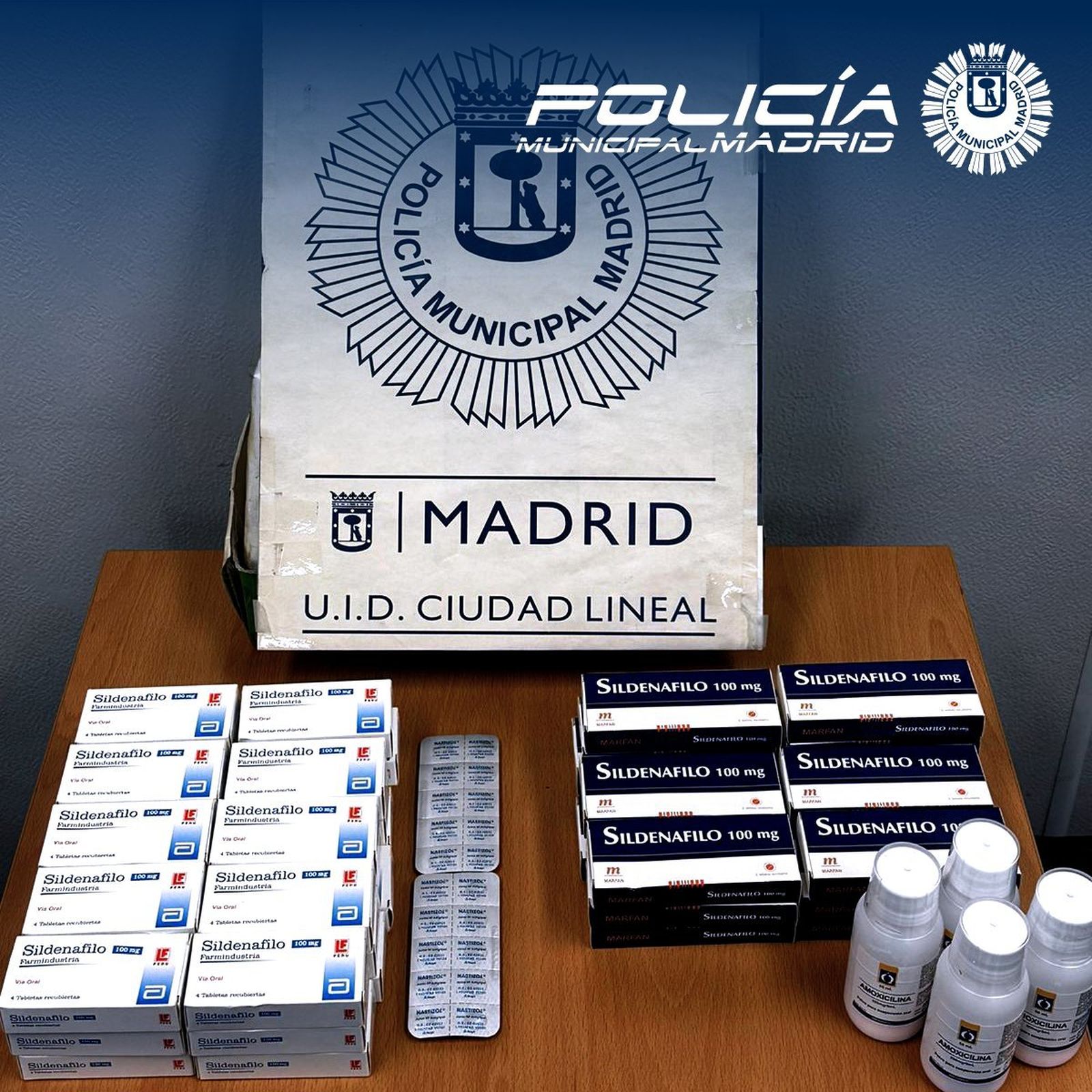 Viagra de Perú intervenida en un control de tráfico en Madrid