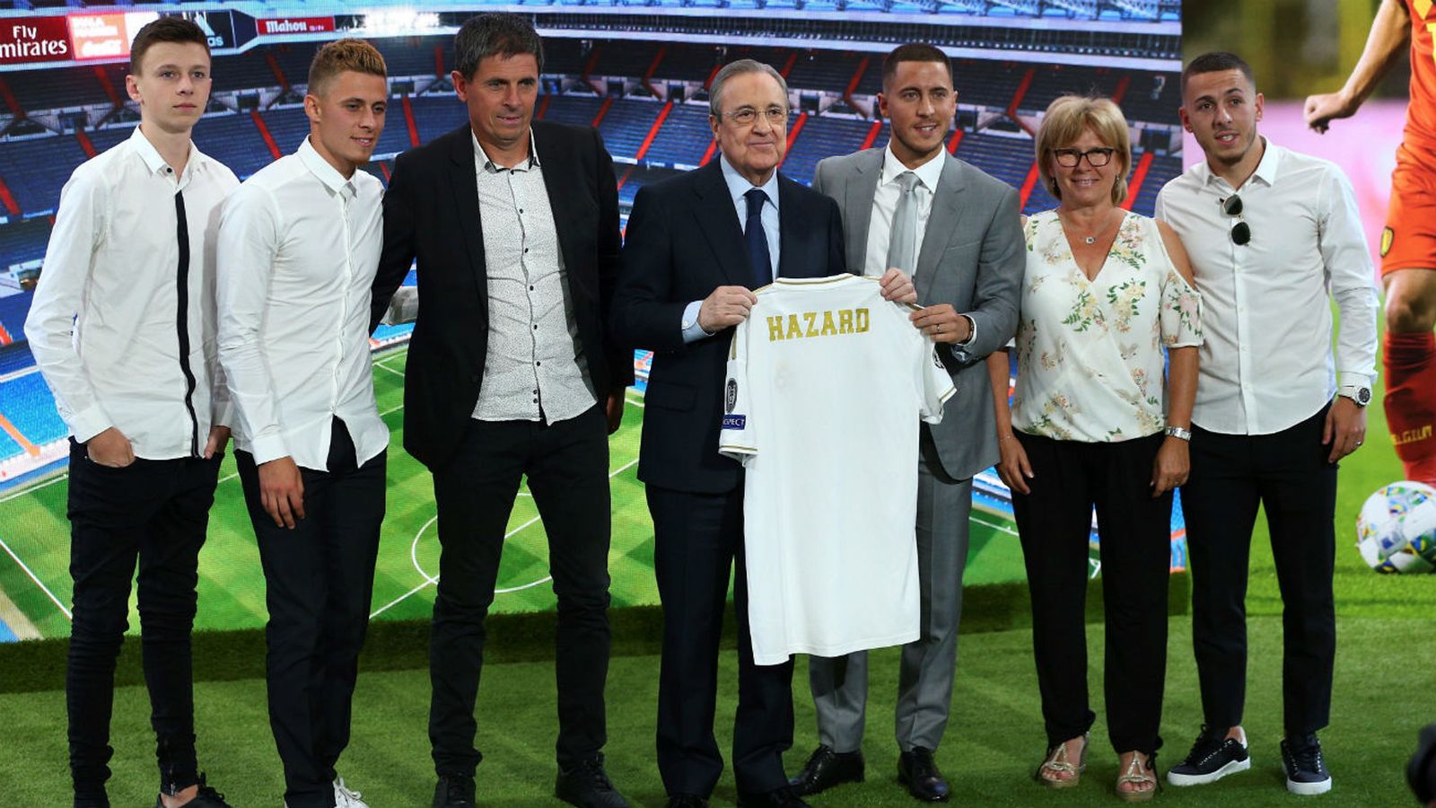 Eden Hazard y su familia