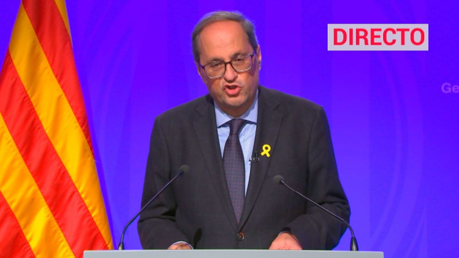 Torra condena la violencia en Cataluña: "Esto se tiene que parar"