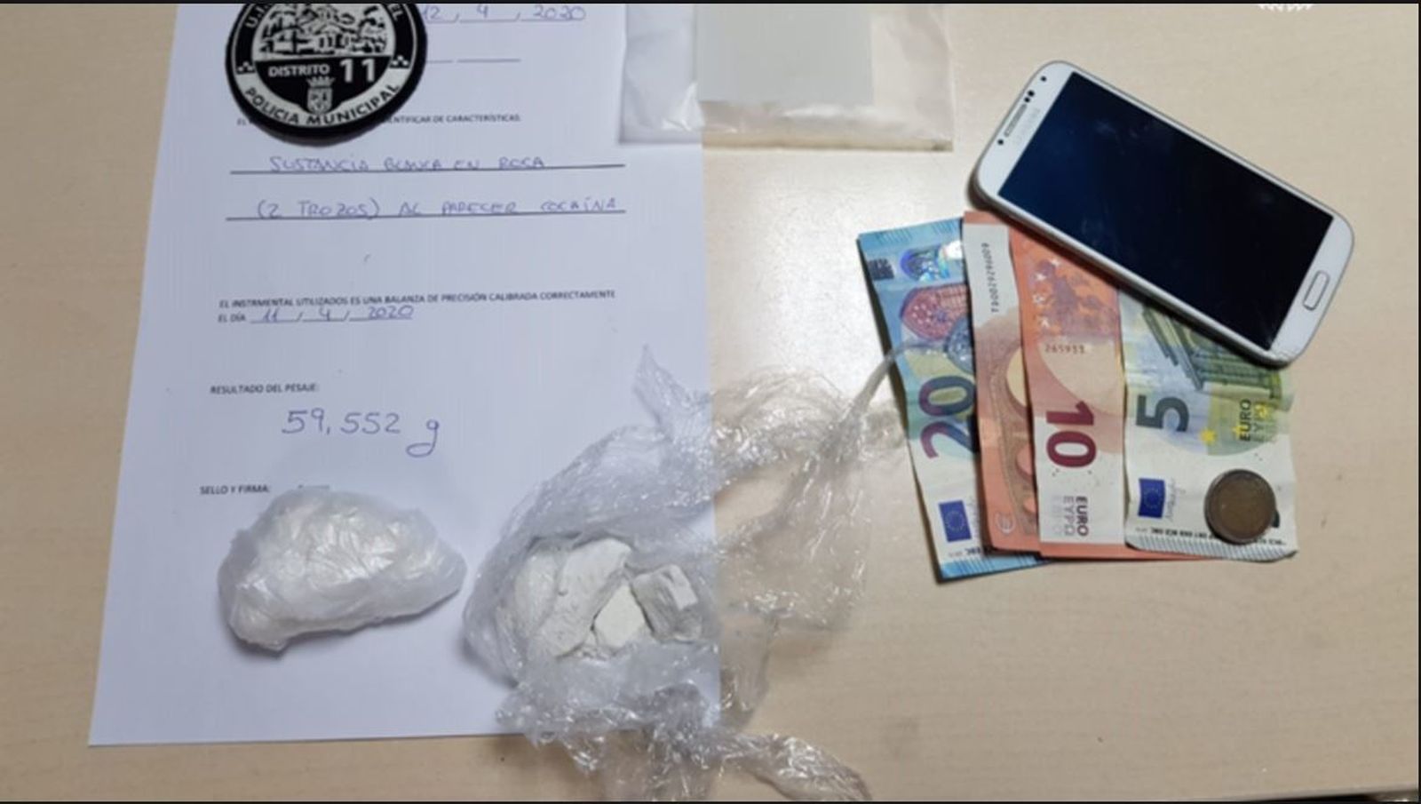 Droga y dinero incautados
