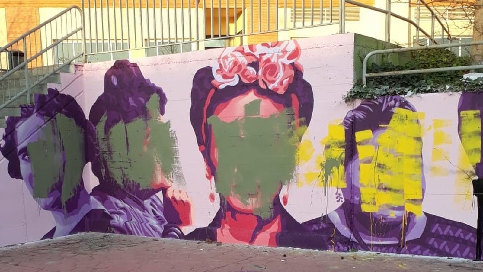 Mural feminista de Getafe vandalizado