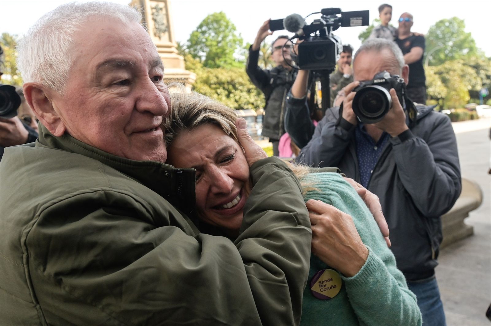 Yolanda Díaz junto a su padre, el sindicalista gallego Suso Díaz
