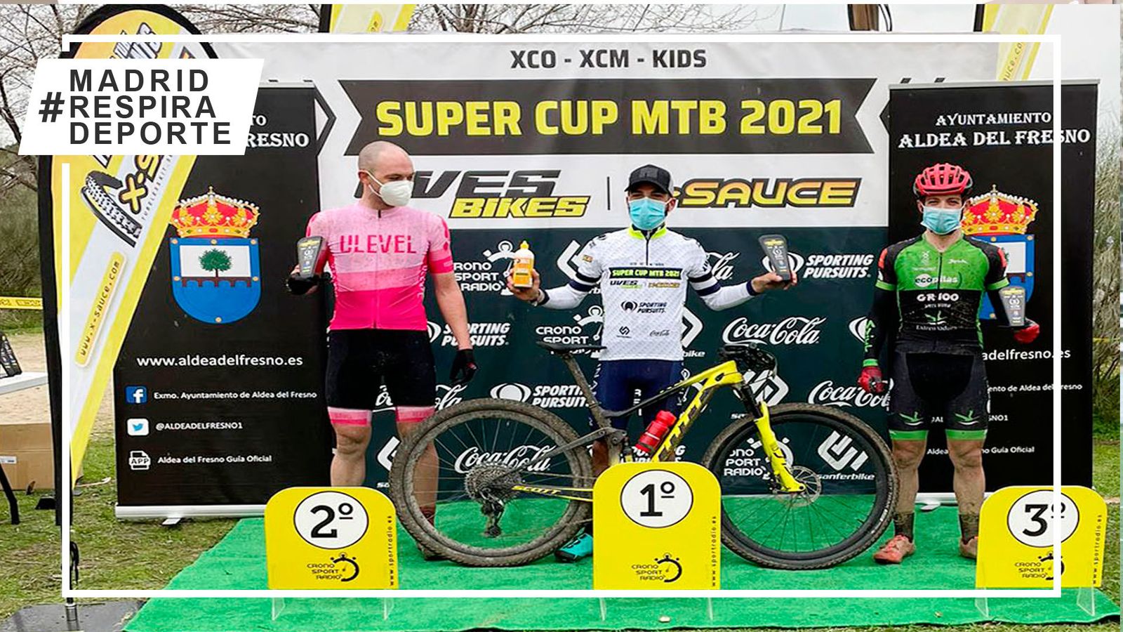 Podio de la Super Cup MTX de maratón en Aldea del Fresno