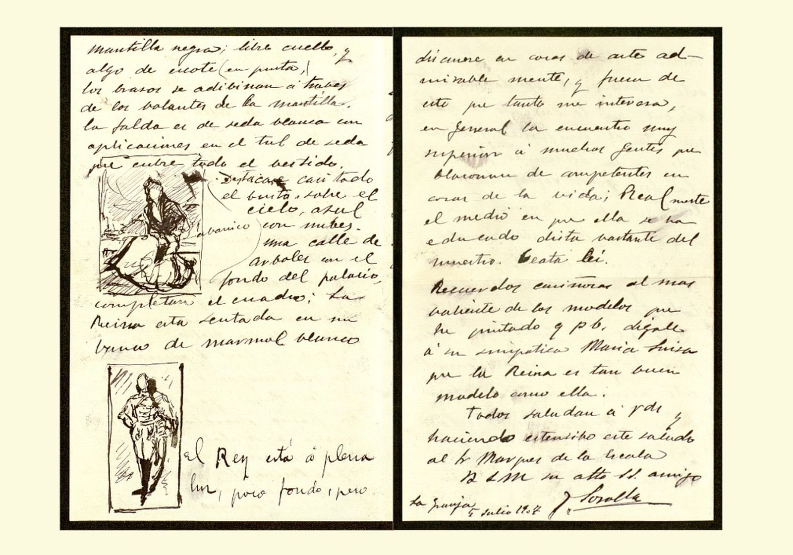 Dos fragmentos digitalizados de las cartas de Sorolla halladas