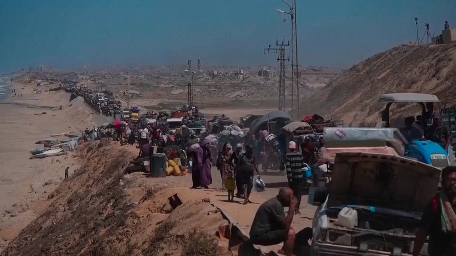 Más de medio millón de gazatíes permanecen aún en la ciudad de Gaza