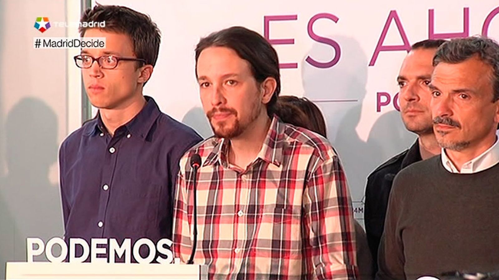 Pablo Iglesias, Íñigo Errejón y José Manuel López