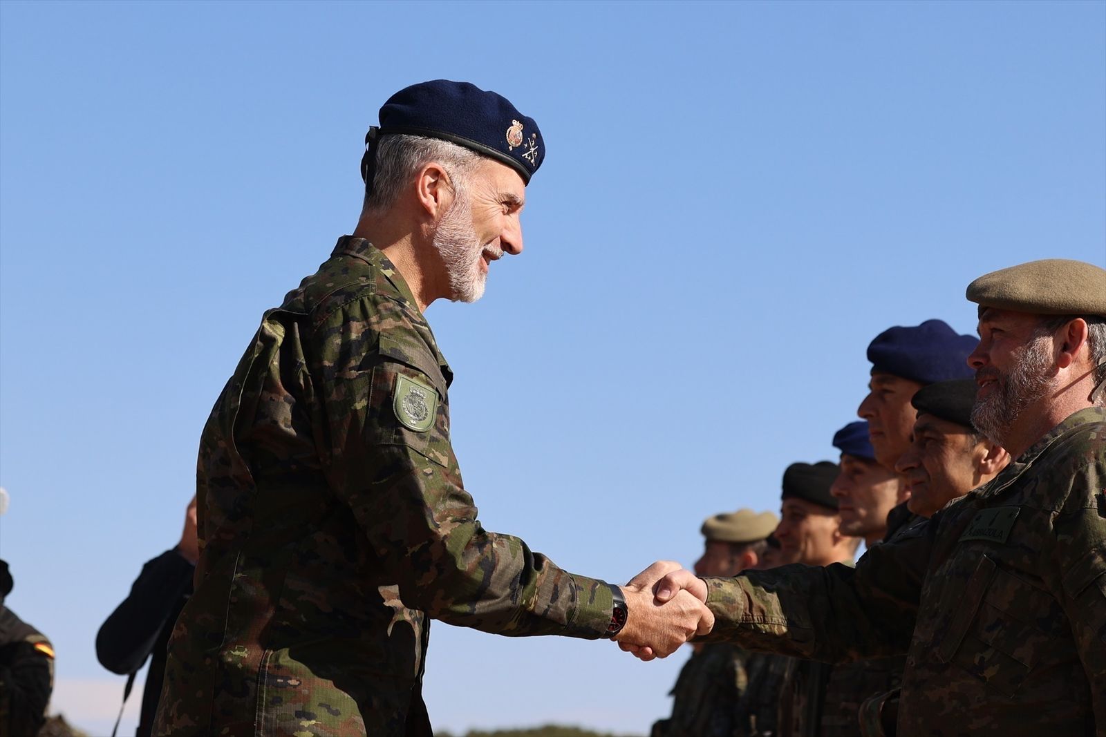El rey visita a las tropas