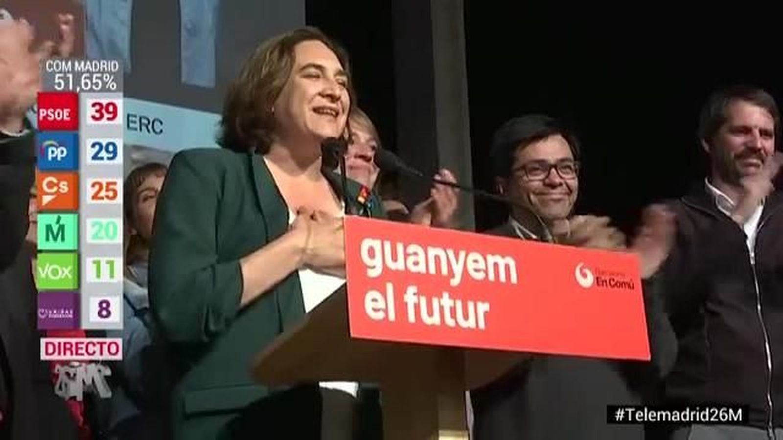 Ada Colau felicita a Ernest Maragall por la victoria de ERC en Barcelona