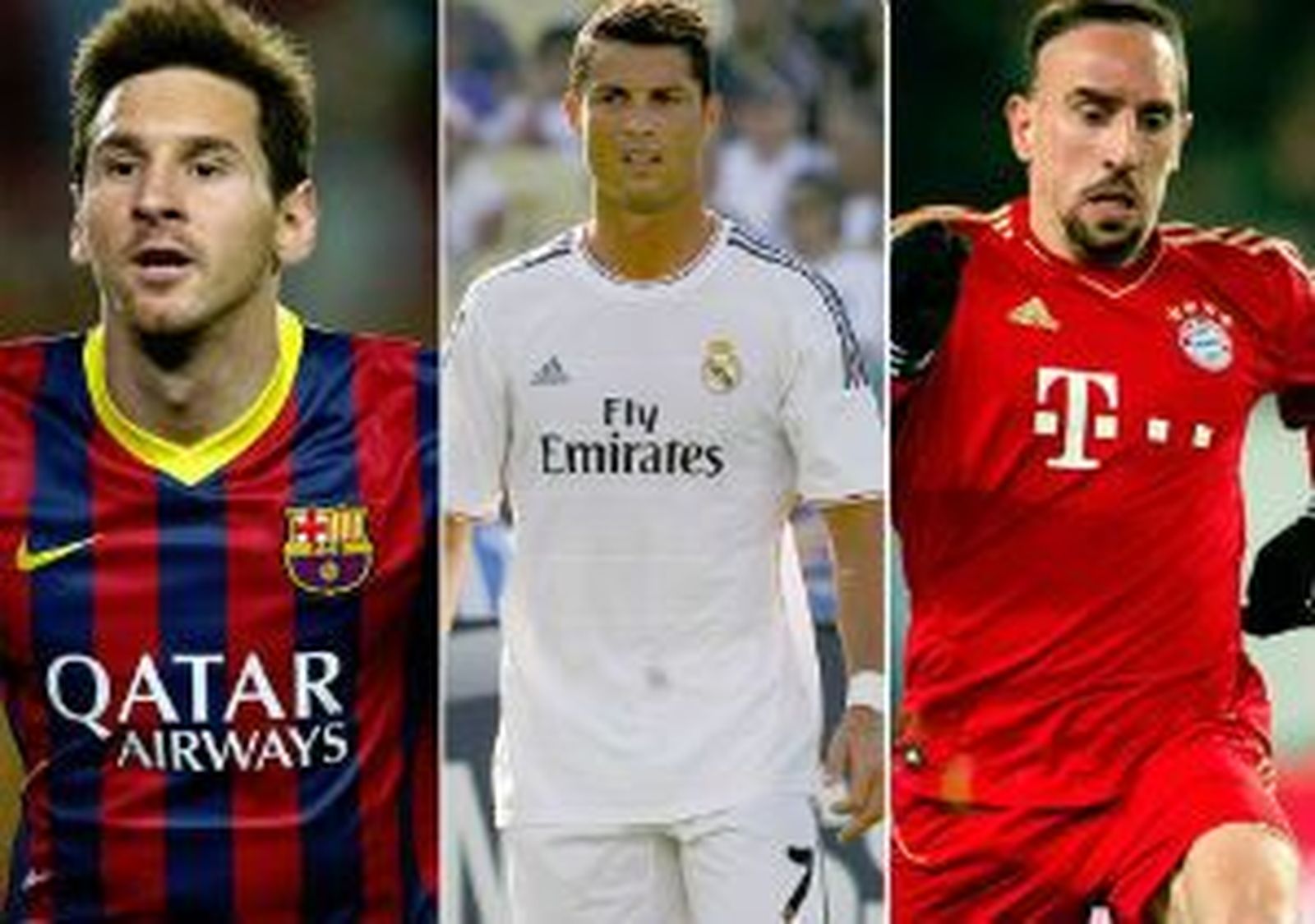 Cristiano, Messi y Ribéry, finalistas oficiales al Balón de Oro 2013