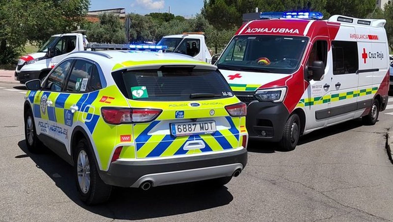 Vehículos de los servicios de seguridad y emergencia de  Móstoles