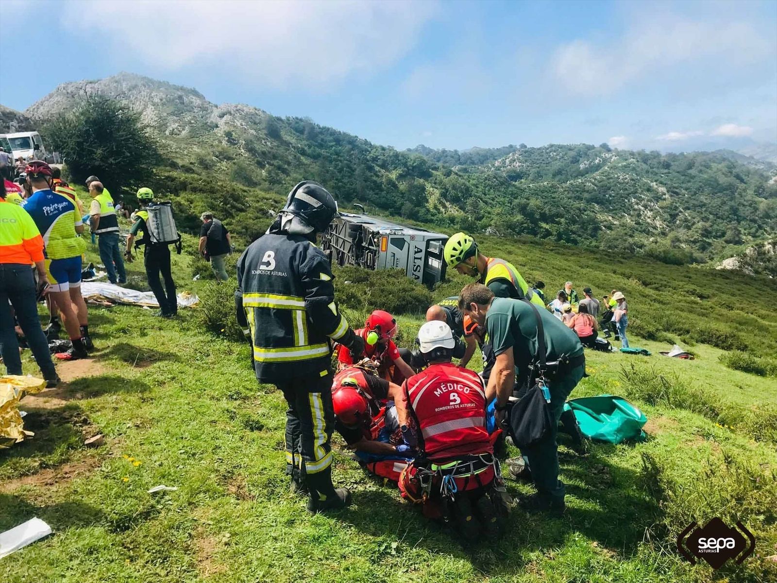 Accidente en la carretera a Lagos de Covadonga