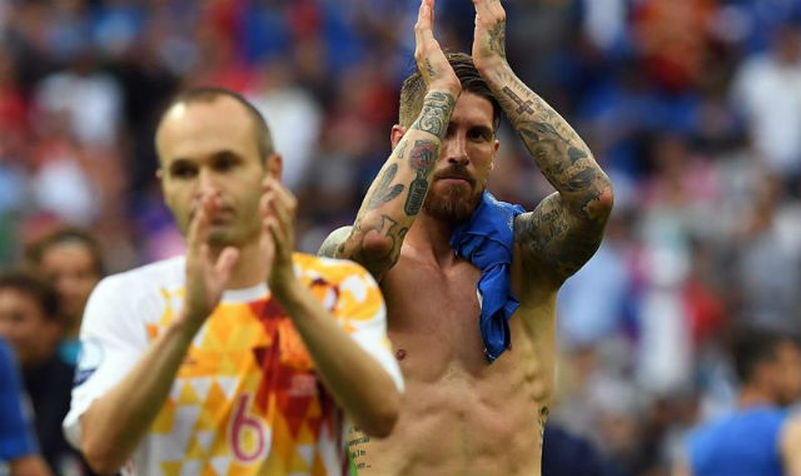 Iniesta y Sergio Ramos