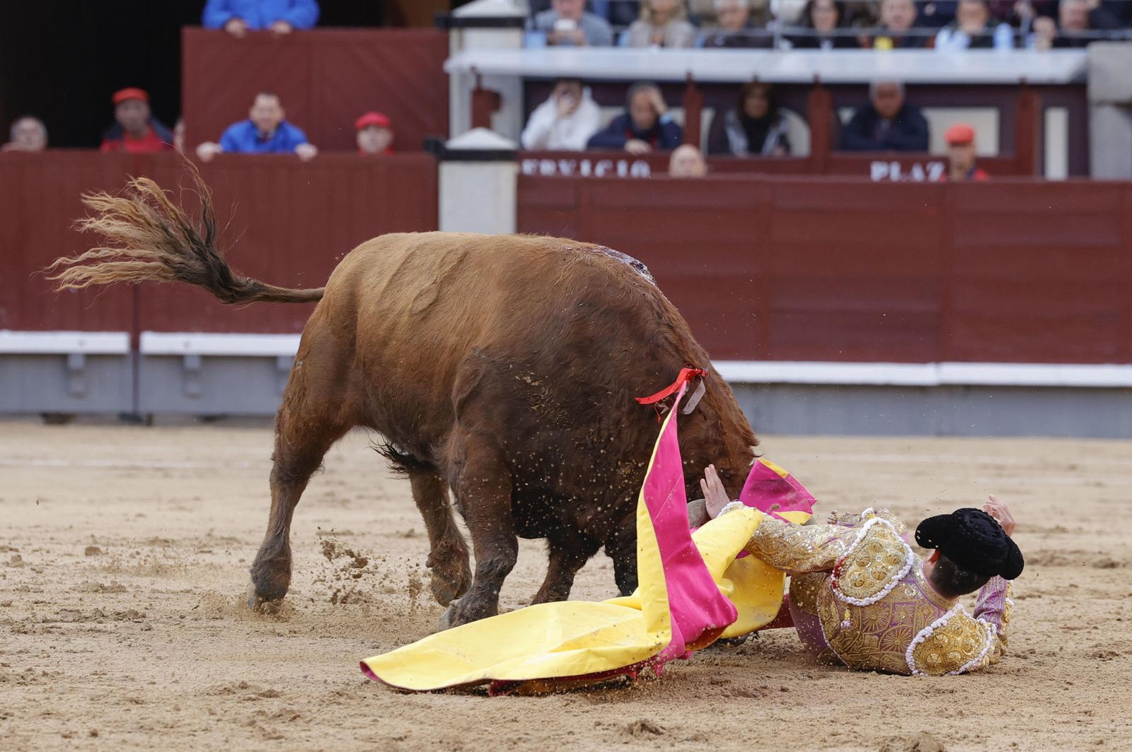 David Galván cogido en el tercer toro