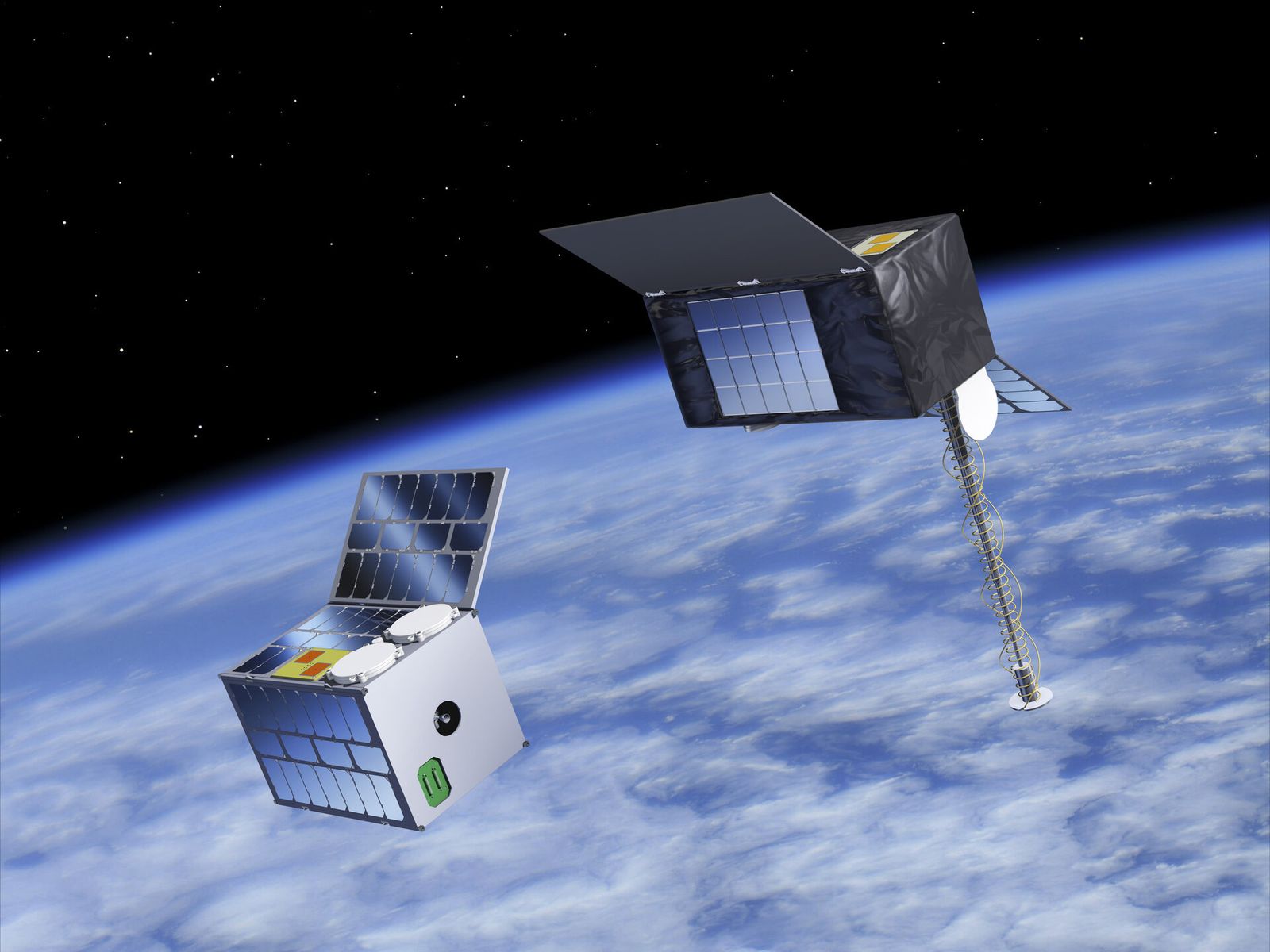 Ilustración de los satélites de la constelación LEO-PNT