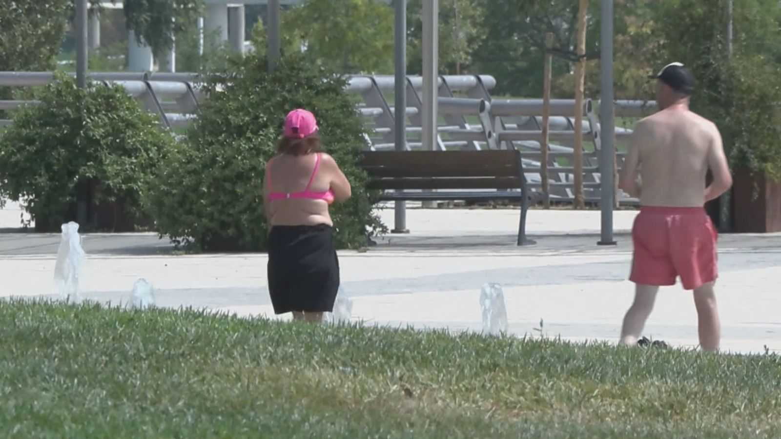 Calor en un parque de Madrid