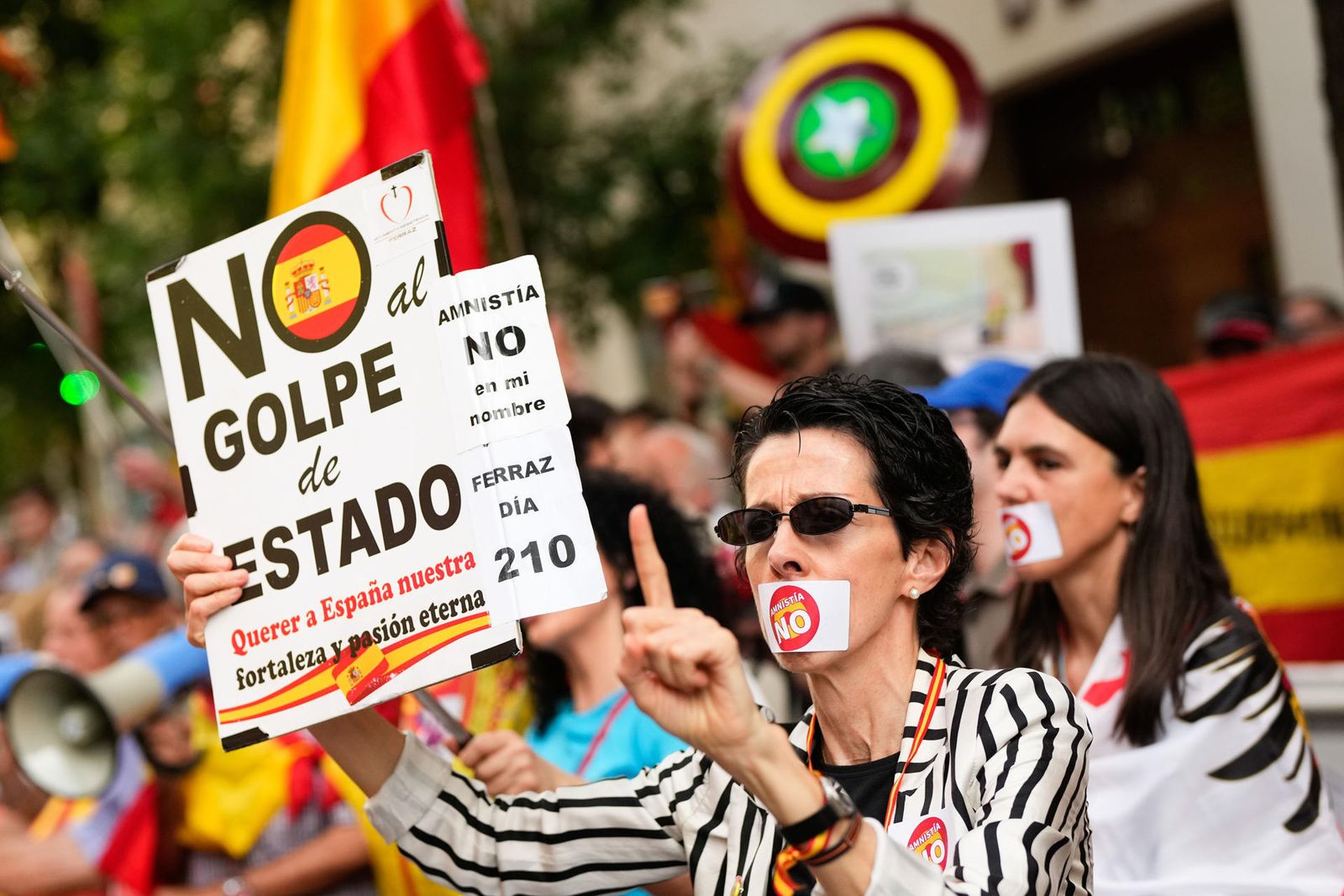 Protestas contra la ley de amnistía en Ferraz