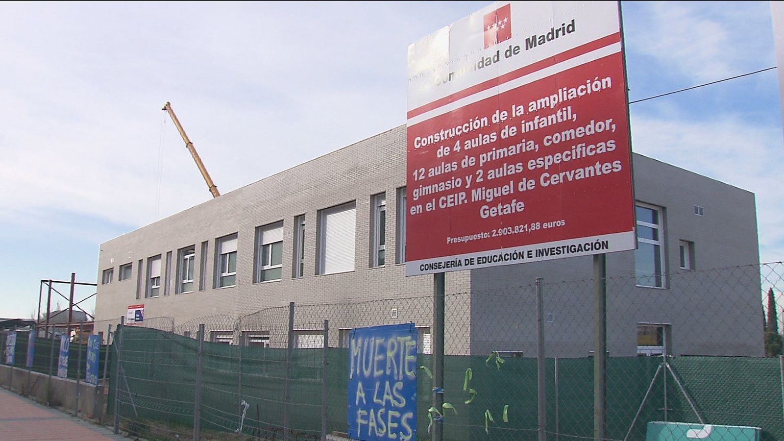 El colegio Miguel de Cervantes de Getafe lleva más de 4 años en obras