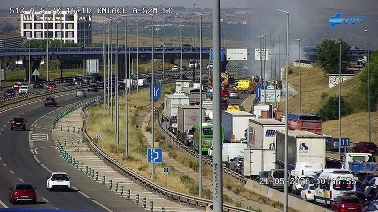 Accidente en la A-5, a la altura de Móstoles