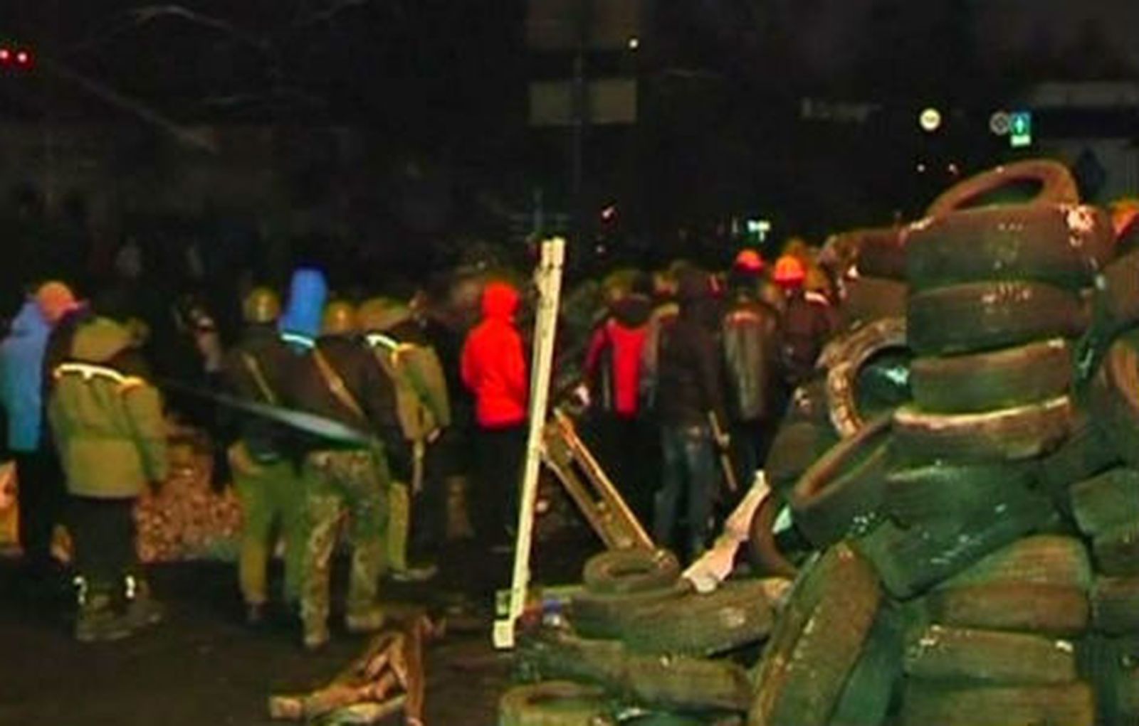 Manifestantes en Kiev