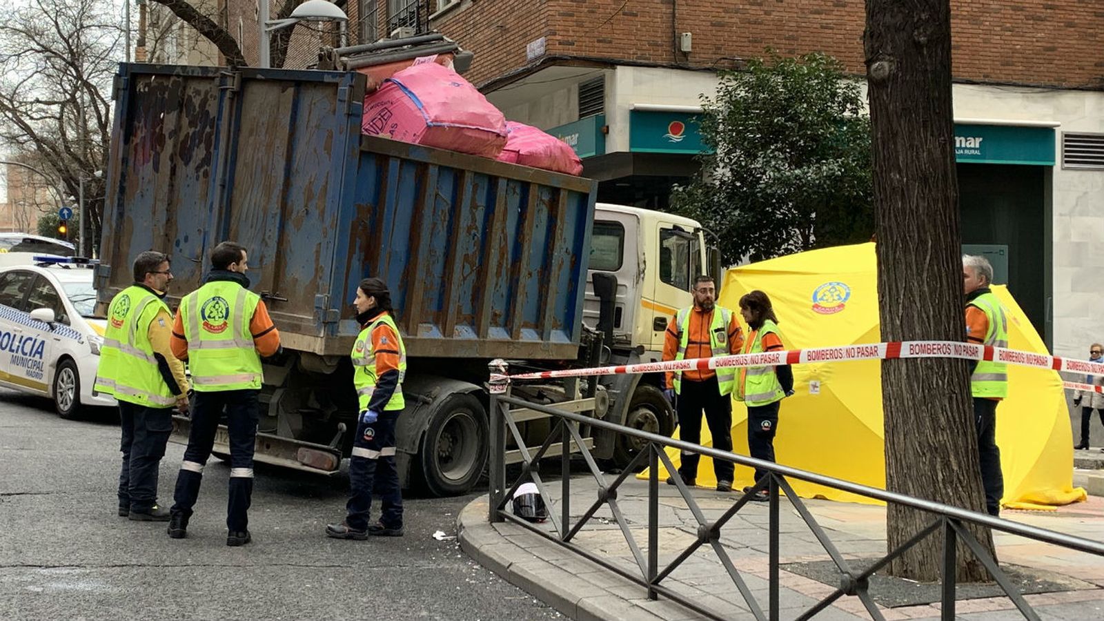 Camión involucrado en el accidente