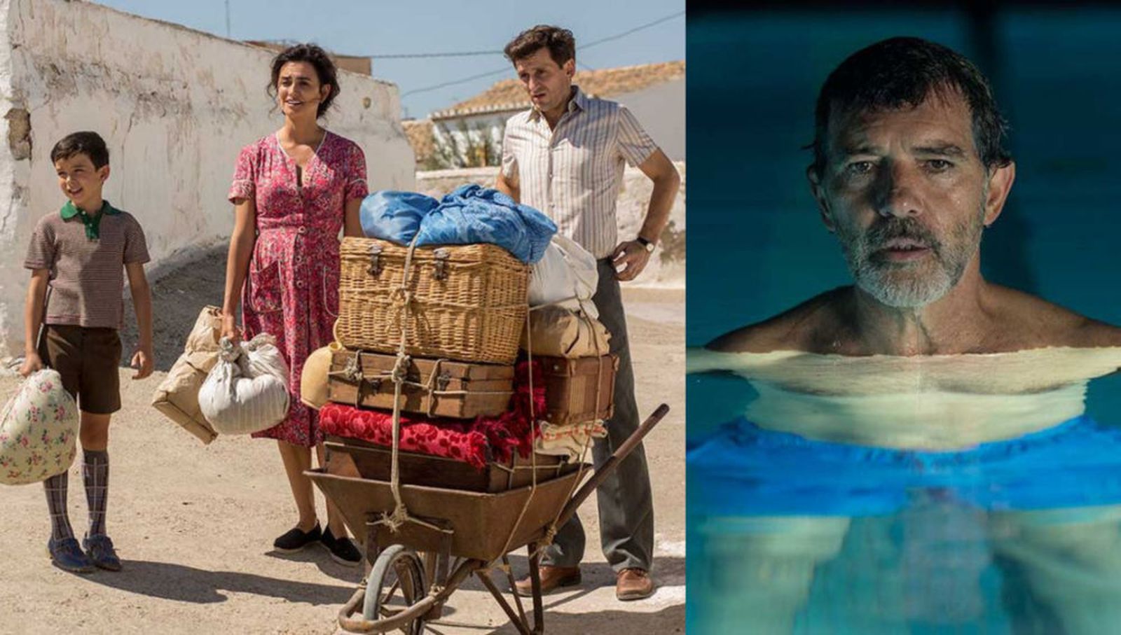 Dos fotogramas de "Dolor y gloria"