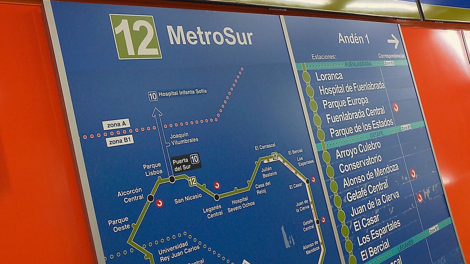 Siete estaciones de Metrosur cierran por obras este verano