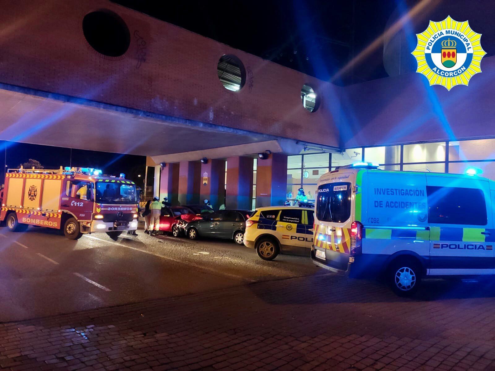 Accidente múltiple en avenida Retamas de Alcorcón