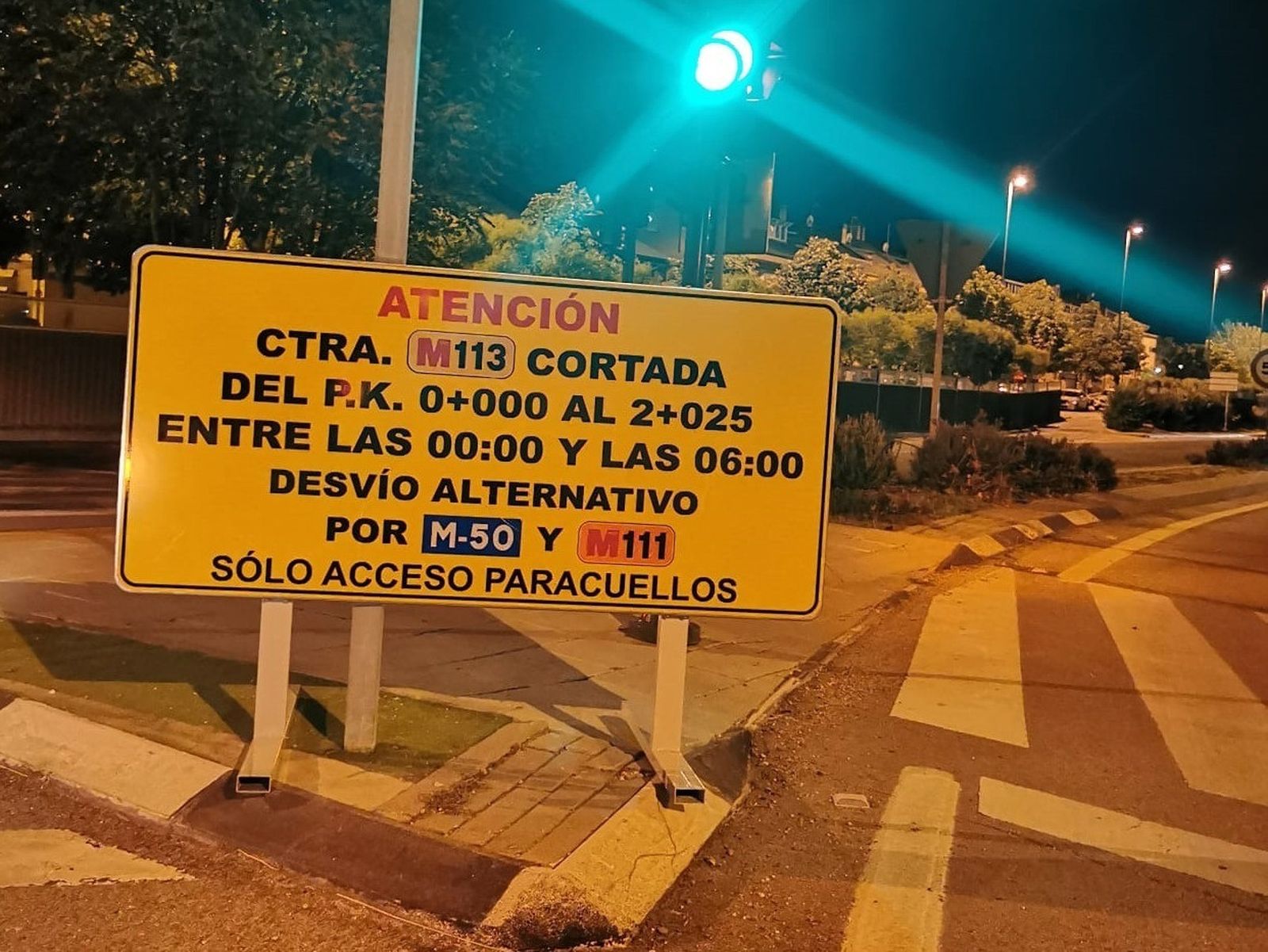 La M-113 estará cortada al tráfico durante las noches del 29, 30 y 31