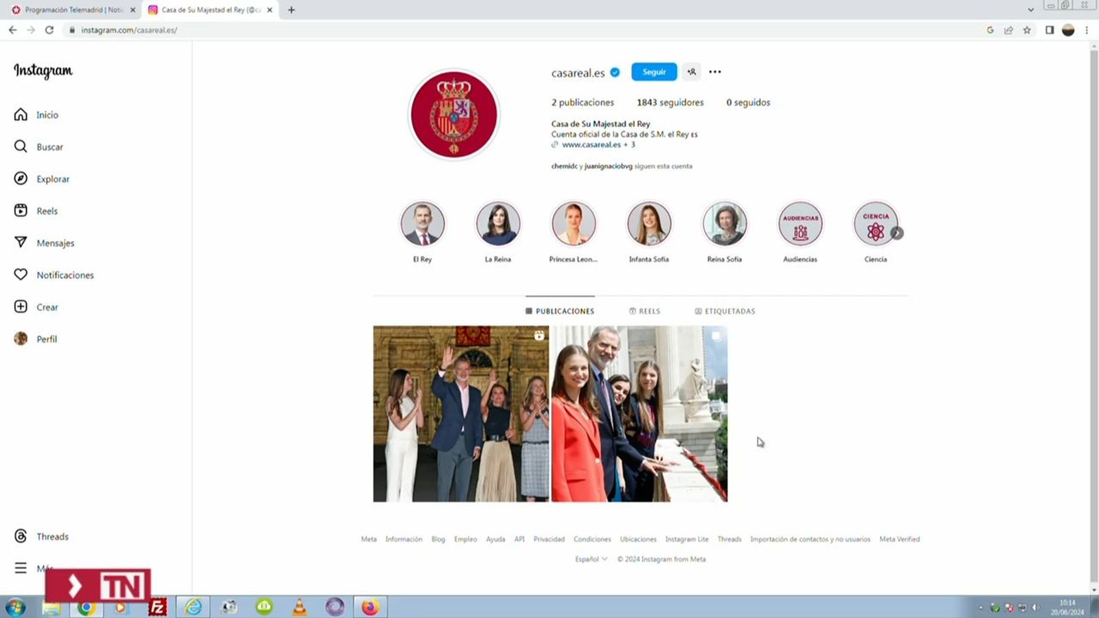 La Casa Real abre cuenta en Instagram