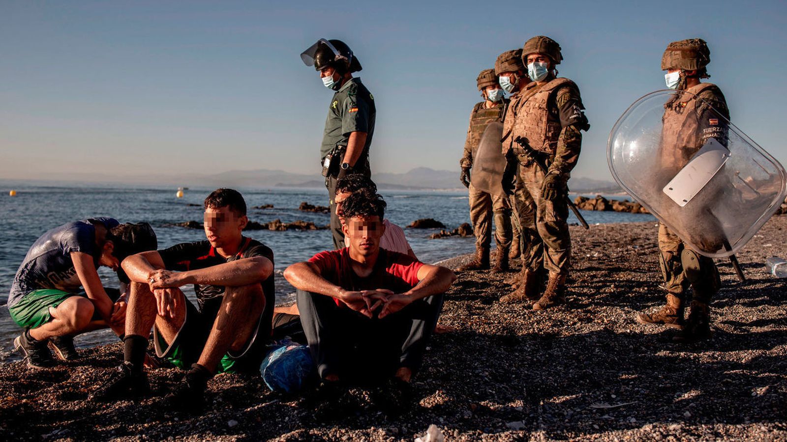 Inmigrantes marroquíes llegados a Ceuta