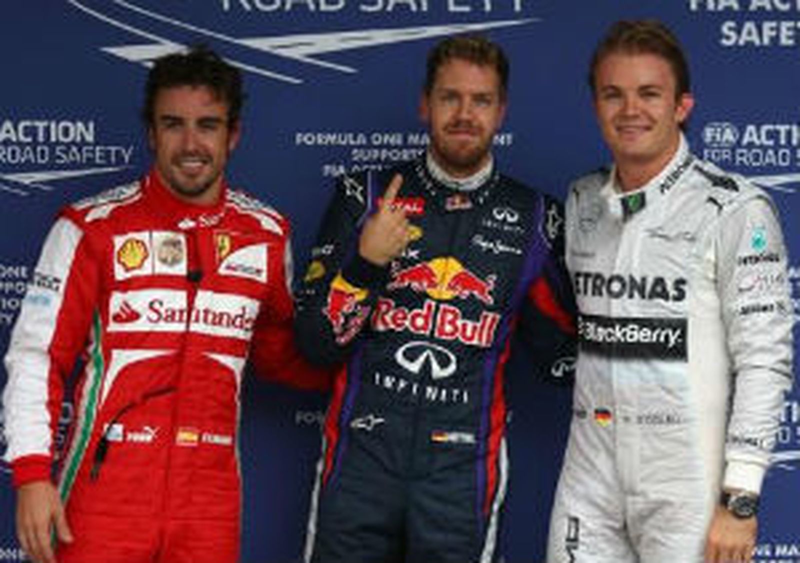 Alonso, Vettel y Rosberg