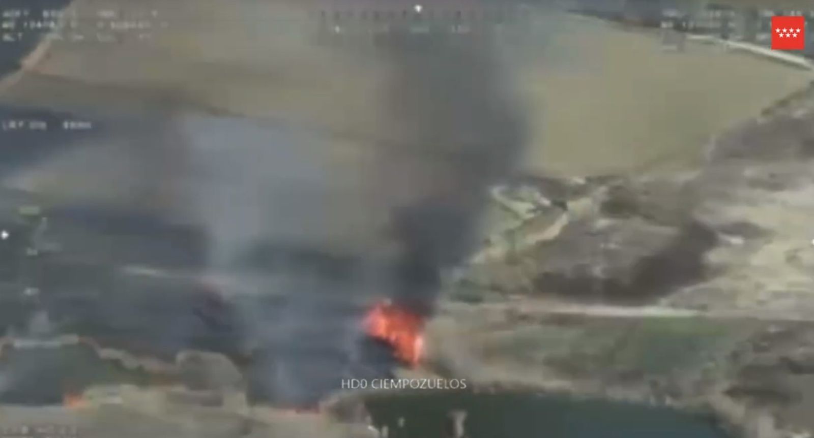 imagen aérea del incendio en Ciempozuelos.