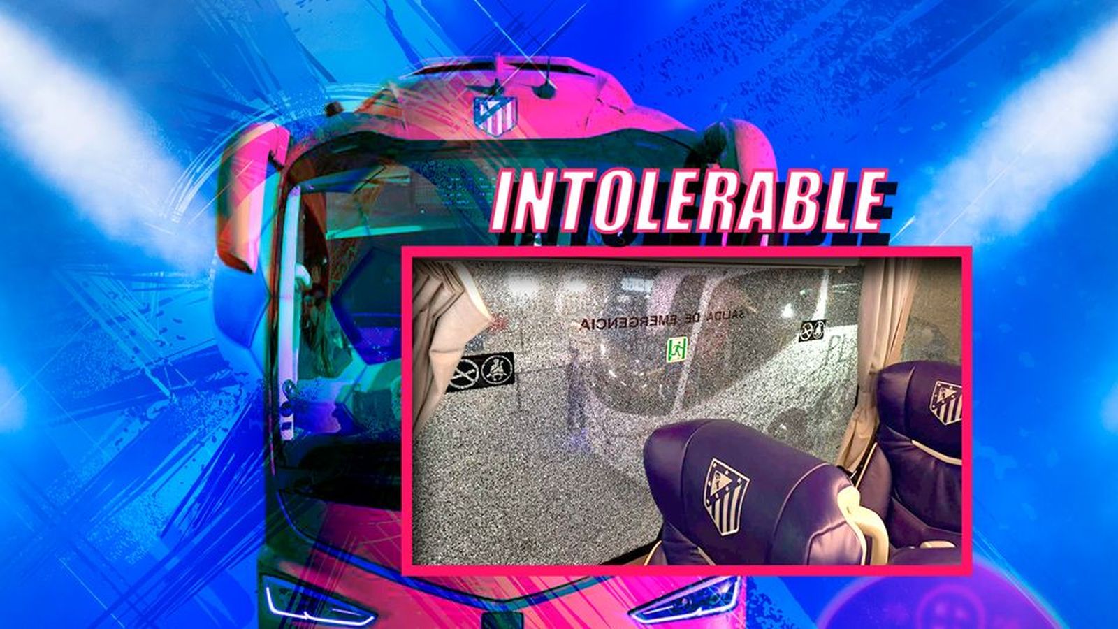 Apedreado el bus del Atlético