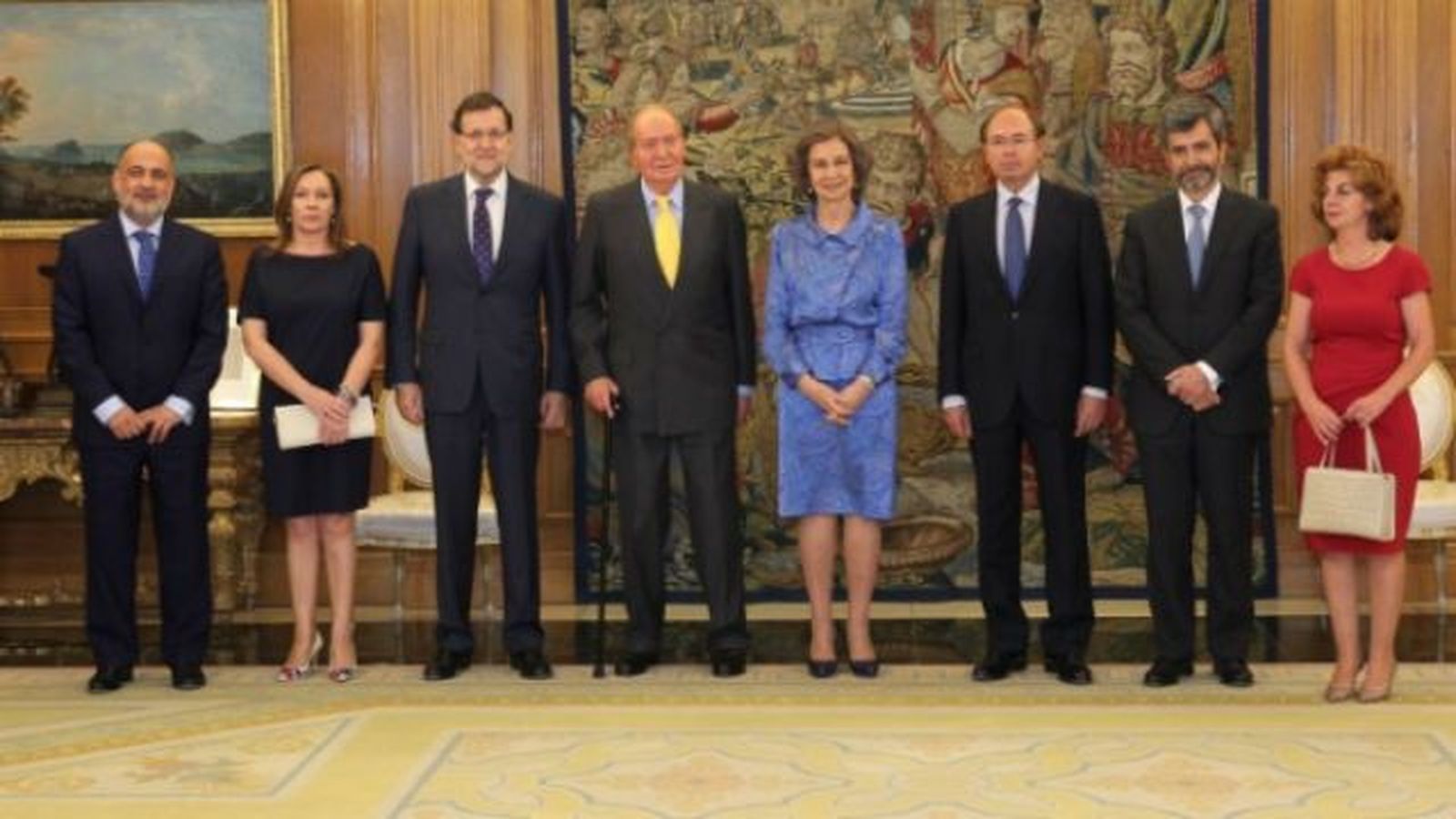 Los Reyes dan un almuerzo de despedida a las autoridades del Estado