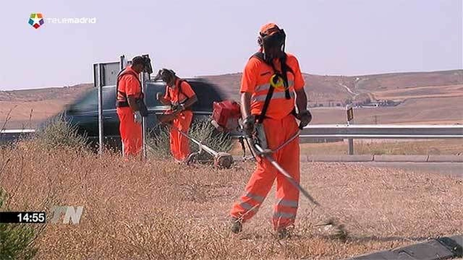 Limpieza de los márgenes de las carreteras madrileñas para prevenir incendios