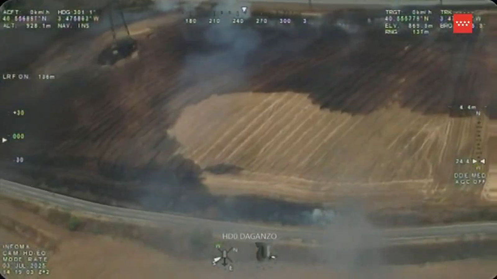Controlado un incendio en Daganzo de Arriba que movilizó 10 dotaciones de bomberos y brigadistas