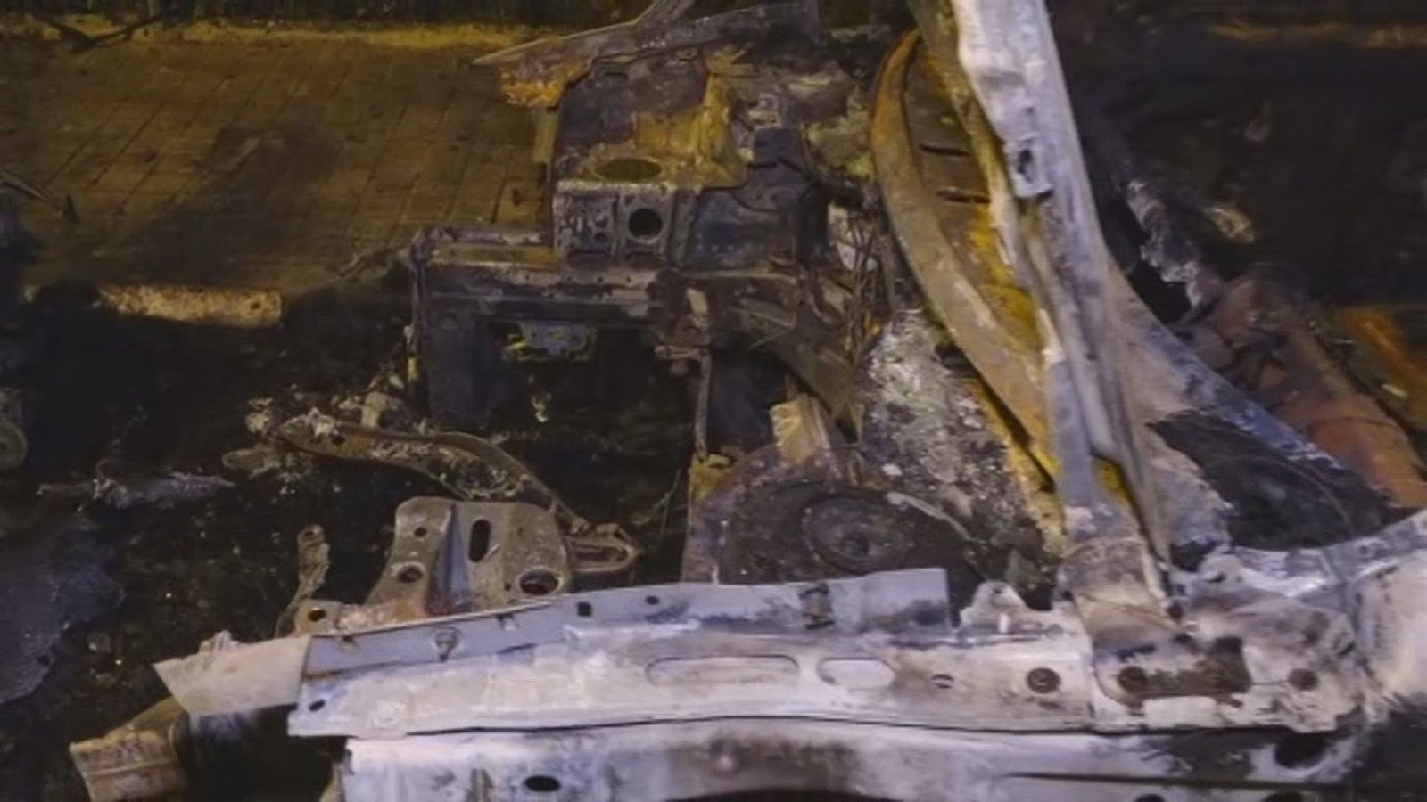 Vehículos quemados y destrozados en Algete
