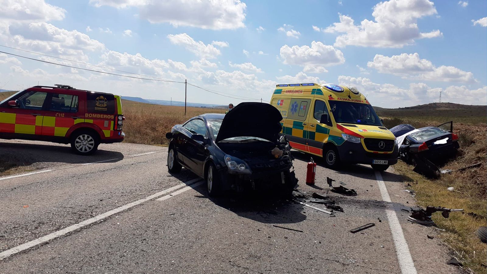 Lugar del accidente entre dos vehículos en Daganzo de Arriba