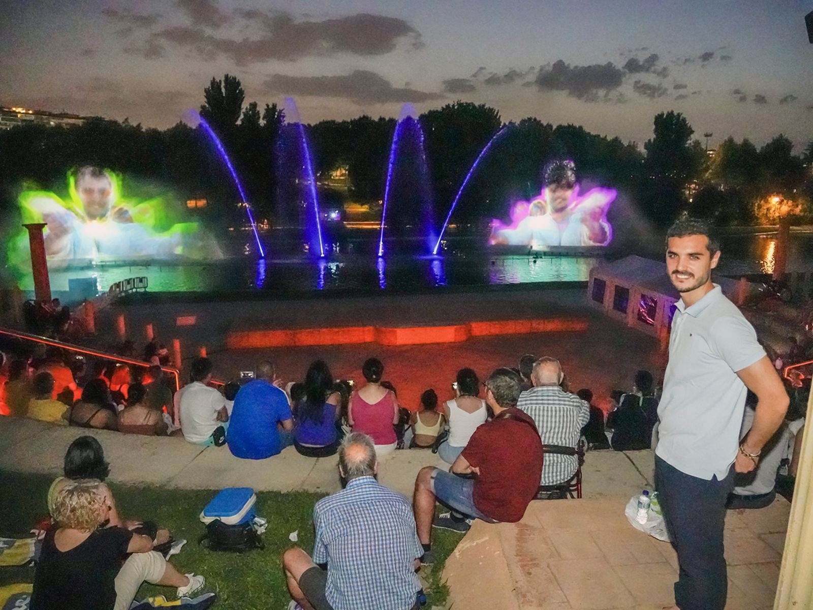 espectáculo de la fuente del Parque Europa