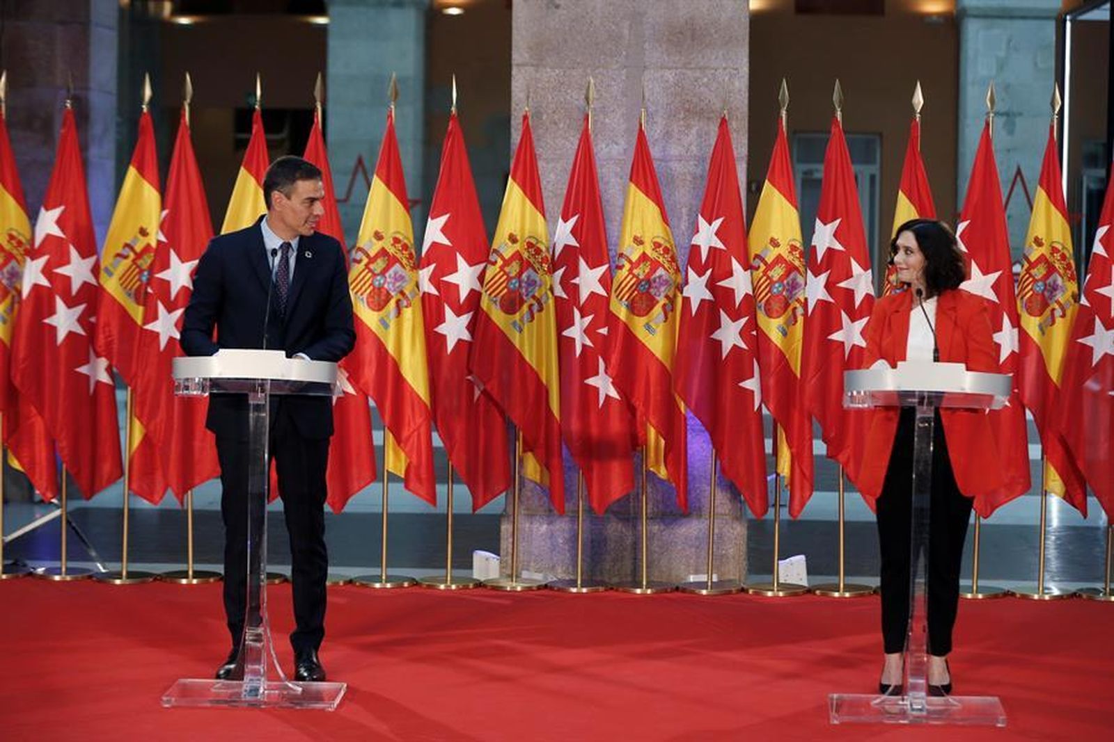 Pedro Sánchez e Isabel Díaz Ayuso