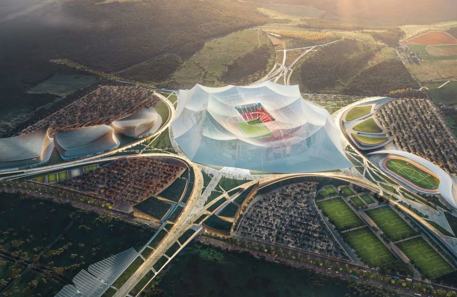 Imagen del prototipo del estadio Hassan II de Marruecos